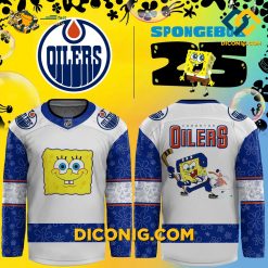 NHL Edmonton Oilers Hockey Jersey Custom Spongebob