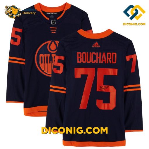 NHL Edmonton Oilers Hockey Jersey Evan Bouchard Navy