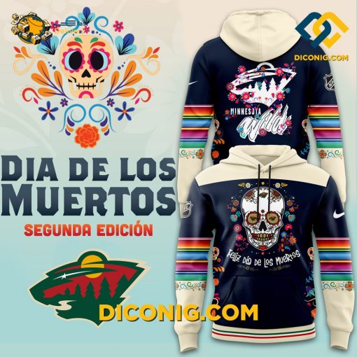 NHL Minnesota Wild Hoodie Custom Dia De Los Muertos