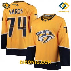 nhl nashville predators hockey jersey juuse saros gold