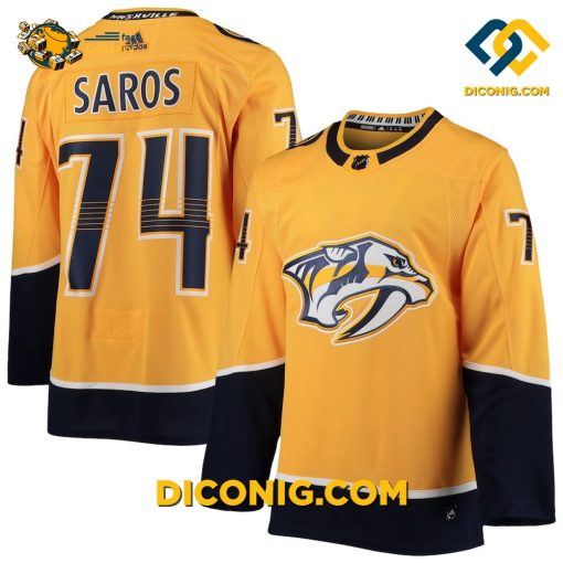 NHL Nashville Predators Hockey Jersey Juuse Saros Gold