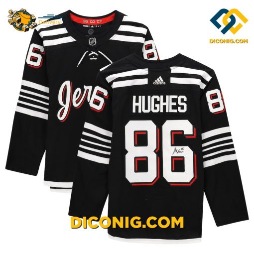 NHL New Jersey Devils Jack Hughes Black Alternate