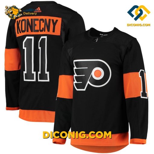 NHL Philadelphia Flyers Hockey Jersey Travis Konecny Black Alternate
