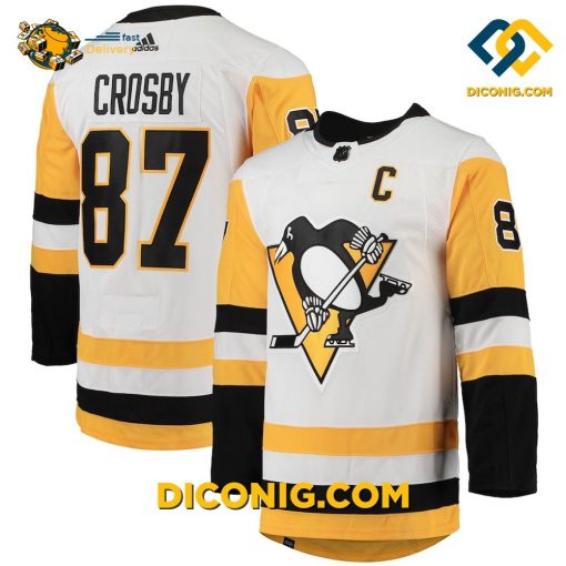 NHL Pittsburgh Penguins Hockey Jersey Sidney Crosby White Away