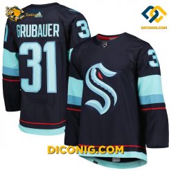 NHL Seattle Kraken Hockey Jersey Philipp Grubauer Deep Sea Blue