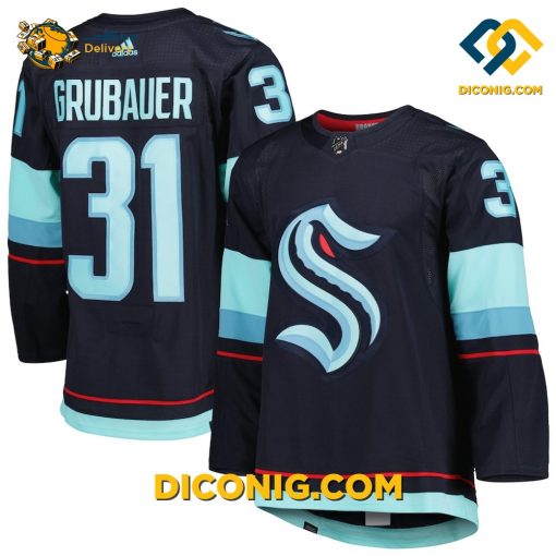 NHL Seattle Kraken Hockey Jersey Philipp Grubauer Deep Sea Blue