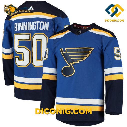 NHL St Louis Blues Hockey Jersey Jordan Binnington Blue
