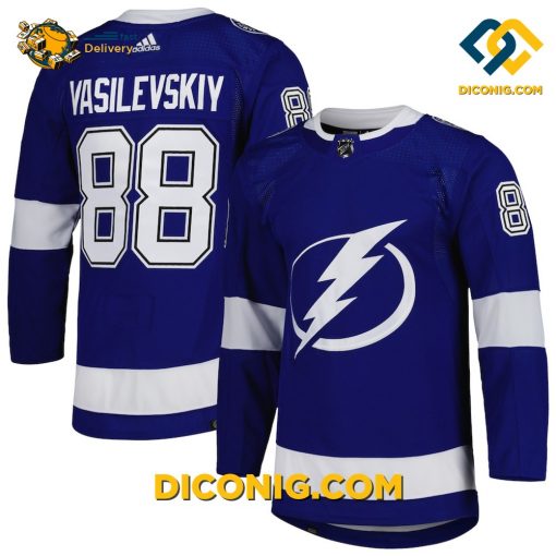NHL Tampa Bay Lightning Hockey Jersey Andrei Vasilevskiy Blue Primegreen