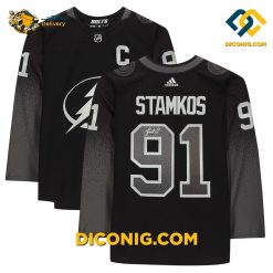 NHL Tampa Bay Lightning Hockey Jersey Steven Stamkos Black Alternate