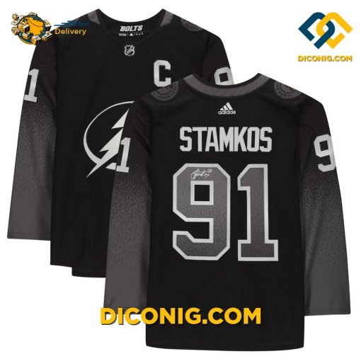 NHL Tampa Bay Lightning Hockey Jersey Steven Stamkos Black Alternate