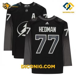 NHL Tampa Bay Lightning Hockey Jersey Victor Hedman Black Alternate