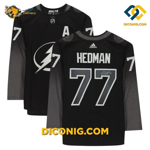 NHL Tampa Bay Lightning Hockey Jersey Victor Hedman Black Alternate
