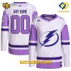 NHL Tampa Bay Lightning Hockey Jersey White Purple