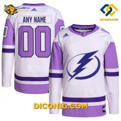 NHL Tampa Bay Lightning Hockey Jersey White Purple