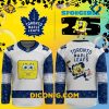 NHL Toronto Maple Leafs Hockey Jersey Custom Spongebob