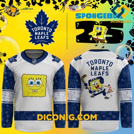 NHL Toronto Maple Leafs Hockey Jersey Custom Spongebob