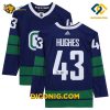 NHL Vancouver Canucks Hockey Jersey Quinn Hughes Blue Alternate