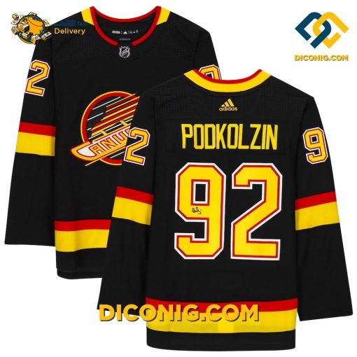 NHL Vancouver Canucks Hockey Jersey Vasily Podkolzin Black Alternate