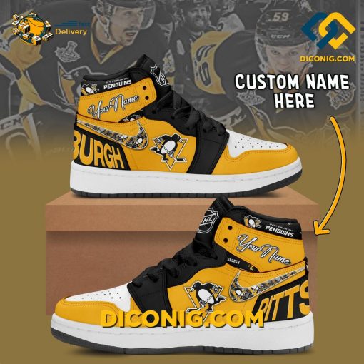 Pittsburgh Penguins Custom Shoes NHL Nike Air Jordan 1