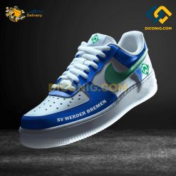 Werder Bremen Custom Shoes Blue Bundesliga Nike Air Force 1