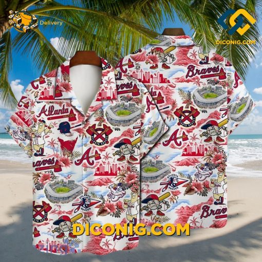 MLB Atlanta Braves Hawaiian Shirt Custom Cartoon Ballpark