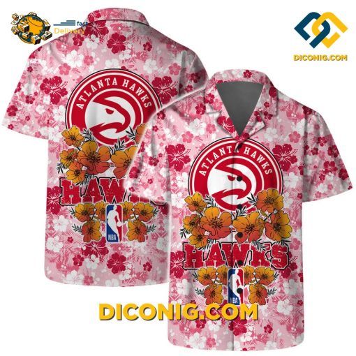 NBA Atlanta Hawks Hawaiian Shirt Custom Floral Burst