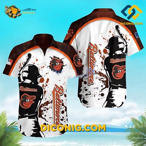 MLB Baltimore Orioles Hawaiian Shirt Custom Batting Legend