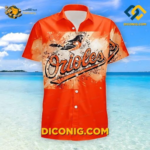 MLB Baltimore Orioles Hawaiian Shirt Custom Coastal Splash