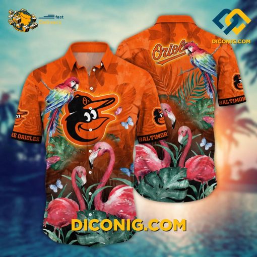 MLB Baltimore Orioles Hawaiian Shirt Custom Flamingo Paradise