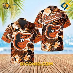 baltimore orioles hawaiian shirt floral island