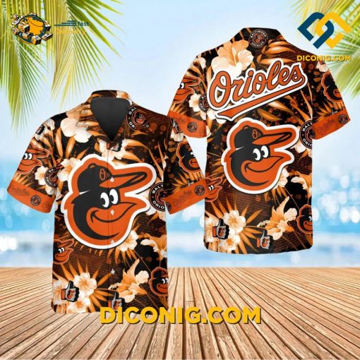 MLB Baltimore Orioles Hawaiian Shirt Custom Floral Island