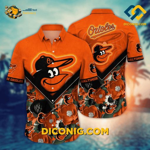 MLB Baltimore Orioles Hawaiian Shirt Custom Neon Bloom