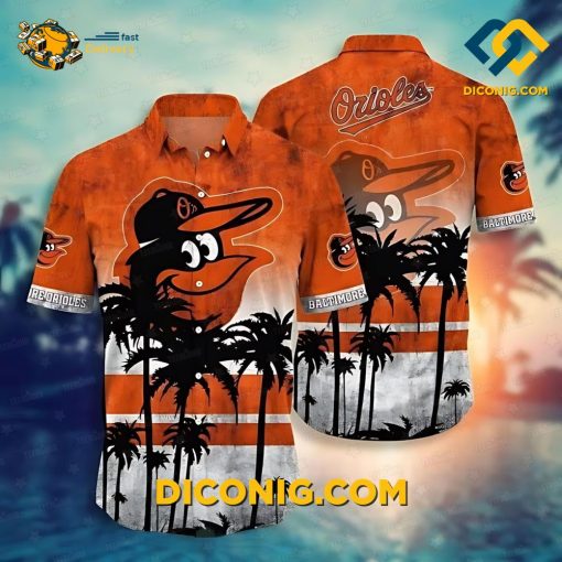MLB Baltimore Orioles Hawaiian Shirt Custom Palm Horizon