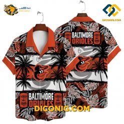 baltimore orioles hawaiian shirt palm sunset
