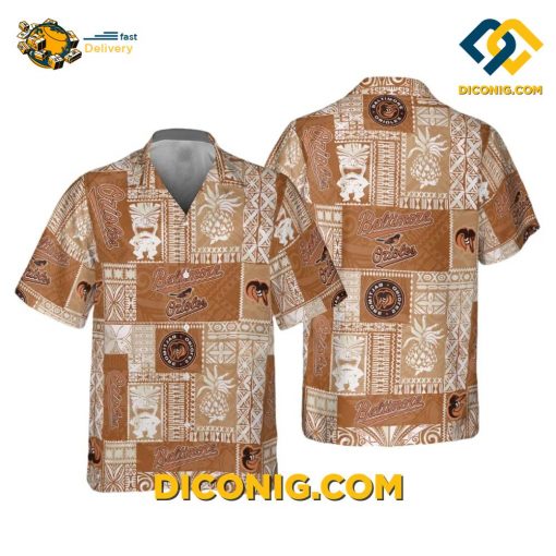 MLB Baltimore Orioles Hawaiian Shirt Custom Pineapple Patch