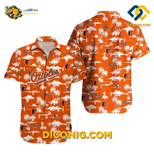 MLB Baltimore Orioles Hawaiian Shirt Custom Sunset Vibe