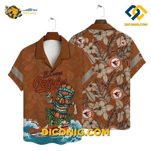 MLB Baltimore Orioles Hawaiian Shirt Custom Tiki Surfer