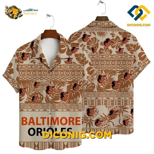 MLB Baltimore Orioles Hawaiian Shirt Custom Tribal Pattern
