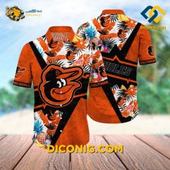MLB Baltimore Orioles Hawaiian Shirt Custom Tropical Blaze