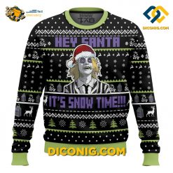beetlejuice it snow time ugly christmas sweater