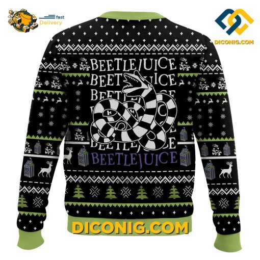 Beetlejuice It Snow Time Ugly Christmas Sweater