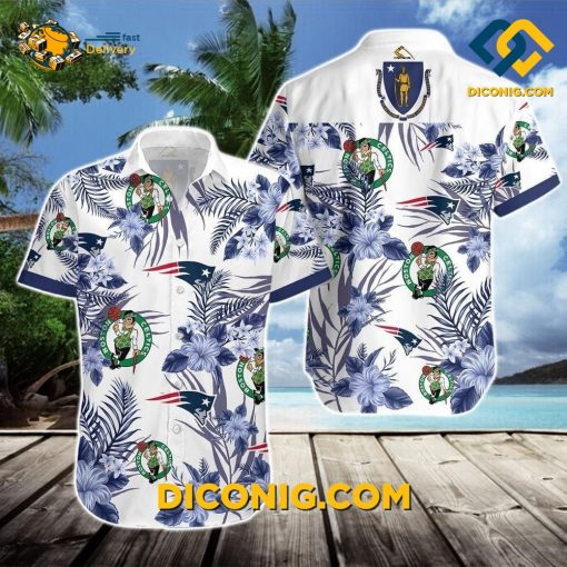 NBA Boston Celtics Hawaiian Shirt Custom Blue Tropical Patriots