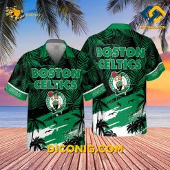 NBA Boston Celtics Hawaiian Shirt Custom Coastal Palms