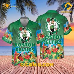 NBA Boston Celtics Hawaiian Shirt Custom Floral Fiesta