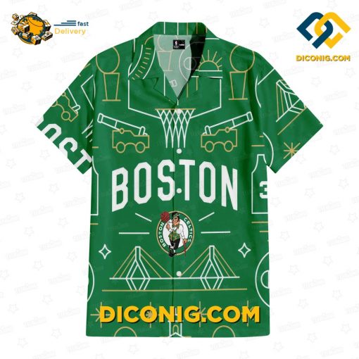 NBA Boston Celtics Hawaiian Shirt Custom Illustration