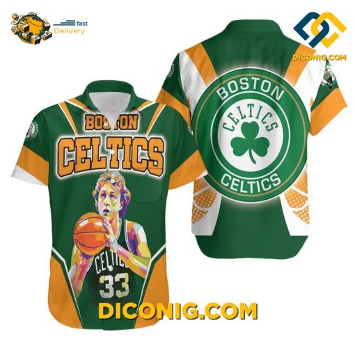 NBA Boston Celtics Hawaiian Shirt Custom Larry Bird Vintage