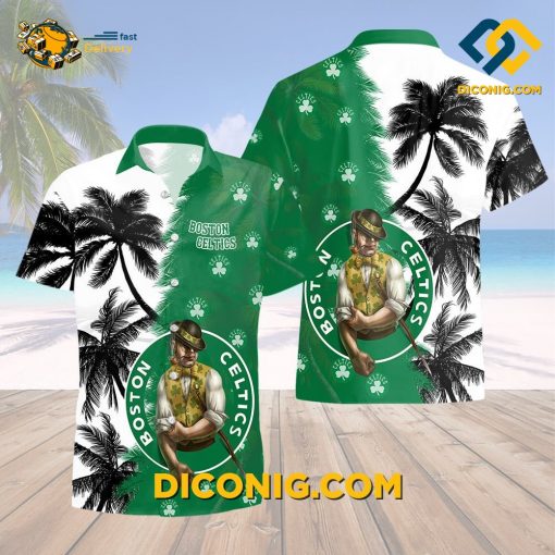NBA Boston Celtics Hawaiian Shirt Custom Palm Paradise