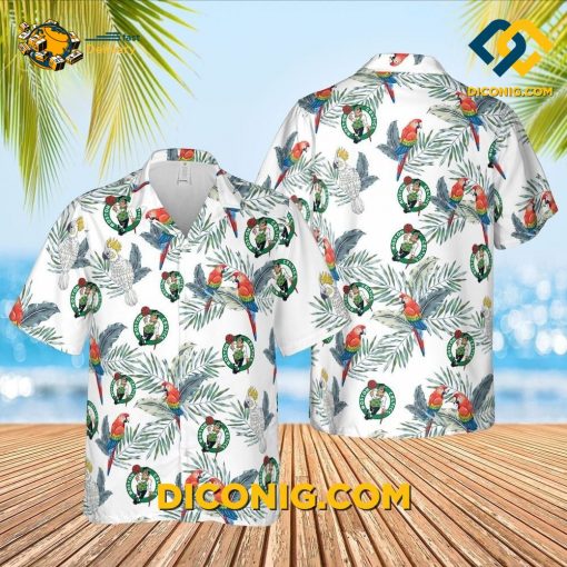 NBA Boston Celtics Hawaiian Shirt Custom Parrot Paradise