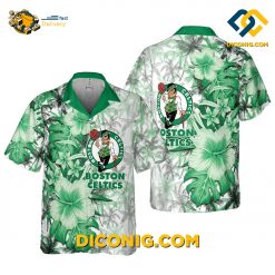 NBA Boston Celtics Hawaiian Shirt Custom Tropical Forest