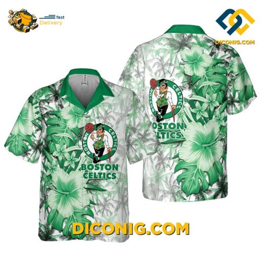 NBA Boston Celtics Hawaiian Shirt Custom Tropical Forest